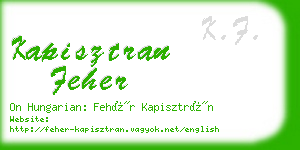 kapisztran feher business card